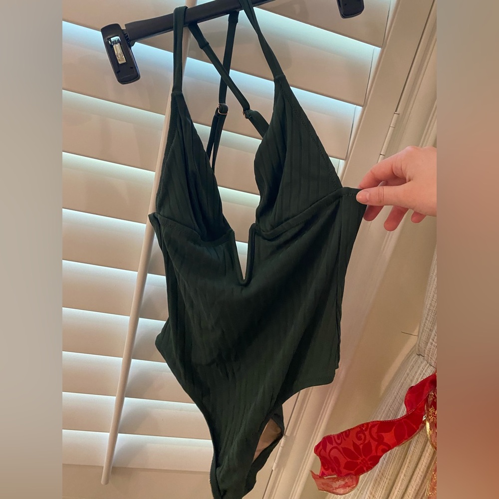 Dark Green Strappy Bodysuit